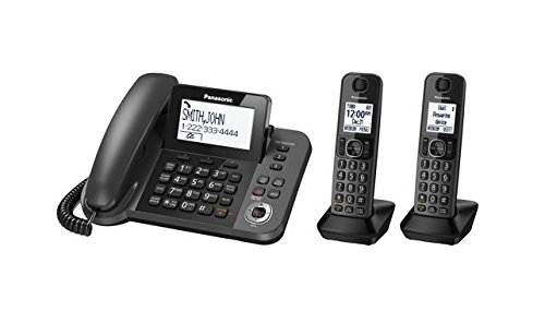 Panasonic KX-TG572SK DECT 6.0 Plus Corded / Cordless Combo Phone System with 2 Cordless Handsets (plus one corded handset) (Renewed)