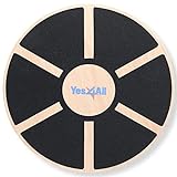 Yes4All Wooden Wobble Balance Board - Wobble Board for Physical Therapy, Balance Board for Standing Desk, Core Training, Exercise Balance Stability Trainer (Black)