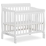 Dream On Me Aden 4-in-1 Convertible Mini Crib in White, Greenguard Gold Certified