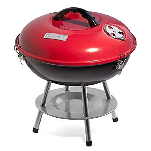 Cuisinart CCG190RB Inch BBQ, 14' x 14' x 15', Portable Charcoal Grill, 14' (Red)