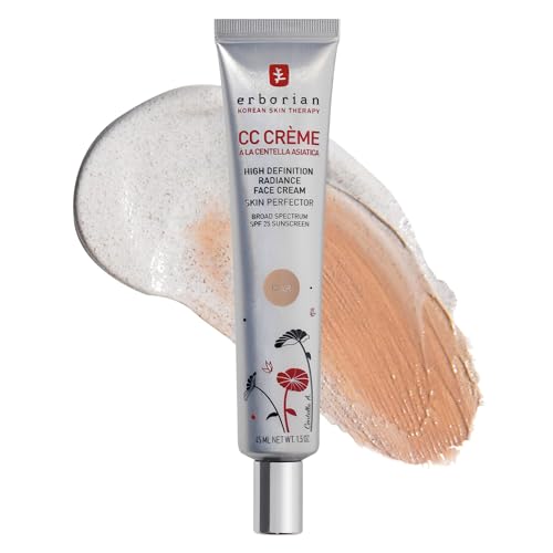 Erborian Color Correcting CC Cream with Centella Asiatica, Fair (Clair) - Light Multi-Purpose Facial Concealer with Illuminating Finish Soothes & Hydrates - SPF Korean Skincare Perfector - 1.5 Oz