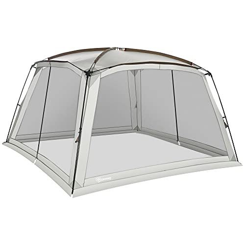 Outsunny 12' x 12' Screen House Room, UV50+ Screen Tent with 2 Doors and Carry Bag, Easy Setup, for Patios Outdoor Camping Activities