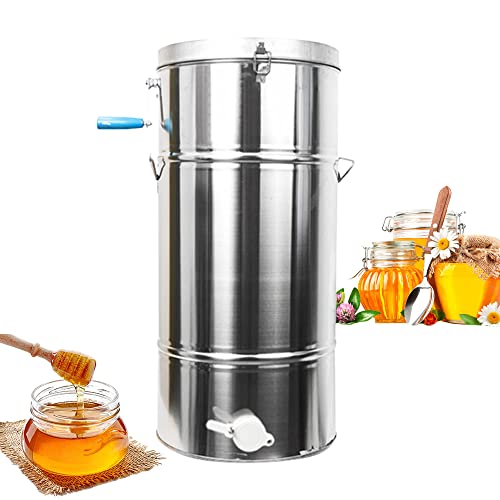 YINZINR Honey Extractor Separator, 2-Frame Stainless Steel Honey Extractor Manual Honey Extractor Honey Drum Spinner, Beekeeping Extraction Apiary Centrifuge Equipment