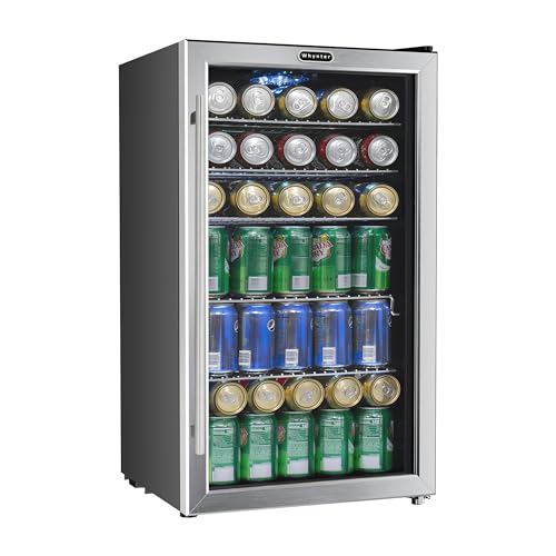 Whynter BR-130SBS 120 Can Capacity 3.1 cu. ft. Beverage Refrigerator and cooler, Mini Fridge with Glass Door Stainless Steel