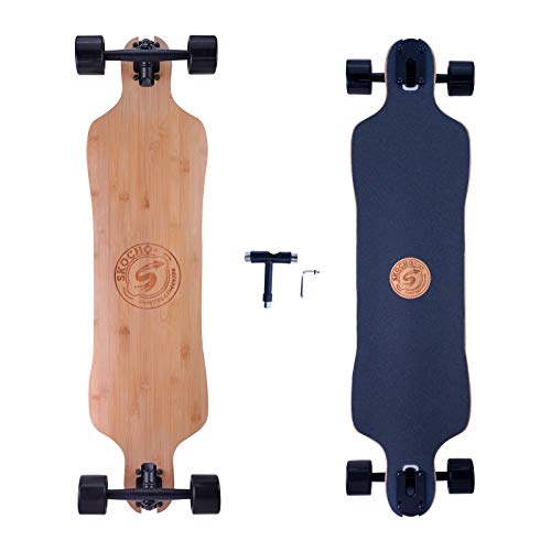 SKOCHO 37 inch Longboard Skateboards Complete Drop Down Through Deck Longboards for Cruising, Carving, Free-Style and Downhill - Hard Canadian Maple Cruiser Long Board Skateboard for Teens Adults