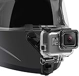Motorcycle Helmet Chin Strap Mount Compatible with GoPro Hero 10, 9, 8, 7, (2018), 6 5 4 3, Hero Black, Session, Xiaomi Yi, SJCAM （Black）