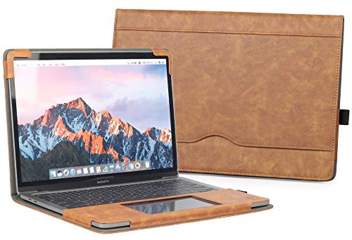 TYTX Compatible with MacBook Pro Leather Case 13 Inch 2016-2022 (A1989 A1706 A1708 A2159 A2289 A2251 A2338 M1 M2) Laptop Sleeve Protective Folio Book Cover (New MacBook Pro 13', Brown)