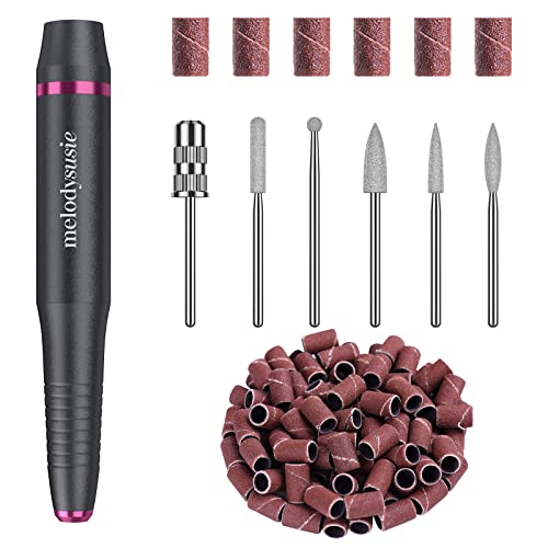 MelodySusie Electric Nail Drill Kit, Portable Electric Nail File Set for Acrylic Gel Nails, Professional Nail Drill Machine Efile Manicure Pedicure Tools with Nail Drill Bits for Home Salon Use, Grey