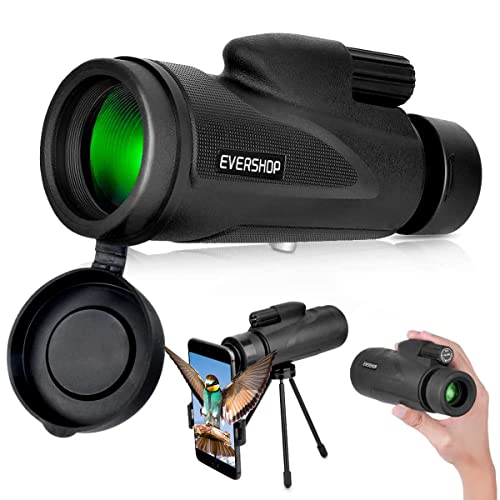 Monocular Telescope with Low Night Vision for Adults Kids,12X50 High Power Mini Zoom Monoculars with Smartphone/iPhone Adapter Tripod,Gifts for Bird Watching Hunting Camping Traveling Star Sports