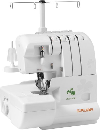 SiRUBA HSO-747D Overlock Sewing Machine for professional finish, with 2 Needle-4 Thread, versatile stitches, color coded threading guide, and micro safety switch