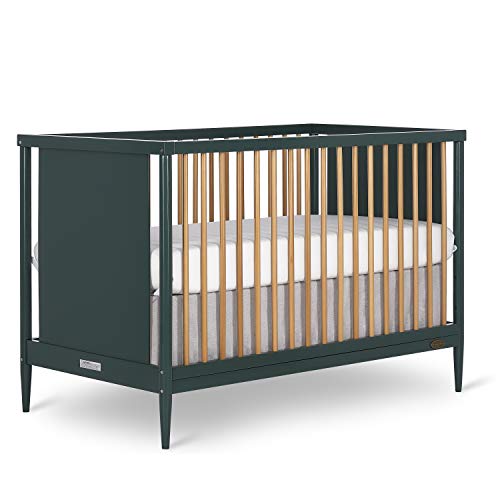 Dream On Me Clover 4-in-1 Modern Island Crib with Rounded Spindles in Olive, Convertible Crib, Mid-Century Meets Modern, Coordinates with The Clover Changing Counter