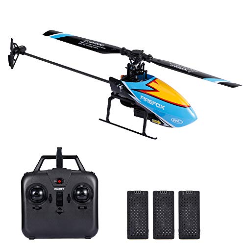 GoolRC C129 RC Helicopter for Adults and Kids, 4 Channel 2.4Ghz Remote Control Helicopter with 6-Axis Gyro, Aileronless RC Aircraft with Altitude Hold and 3 Batteries (Blue)