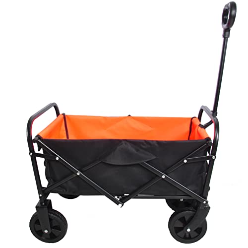 Folding cart That Does not Need to be Assembled Station Wagon, Grocery cart (Black+Yellow)
