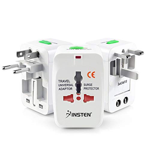 Insten Universal Worldwide Travel Adapter for 150+ Countries, International Power Charger, European Adapter, Wall Charger Power Plug for USA EU UK AUS Compatible w/ iPhone, iPad, Samsung Galaxy & More