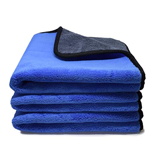 Microfiber Towels for Cars 3 Pieces 500 GSM polishing Cleaning Home, car and Motorbike - 12 x 12 Inches (30x30cm)