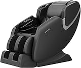 BOSSCARE Massage Chair Recliner with Zero Gravity, Full Body Airbag Easy to Assemble with Bluetooth Speaker, Foot Roller Black