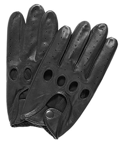 Silverstone Our Bestselling Men's Leather Driving Gloves Size M Black