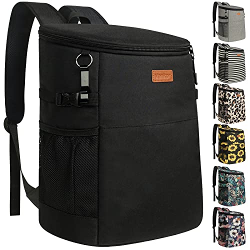 Camping 30 Cans, Soft Backpack Coolers Insulated Leak Proof Travel Waterproof Lunch Picnic Beach Work Trip Drink Beverage Beer Thermal Bag Black