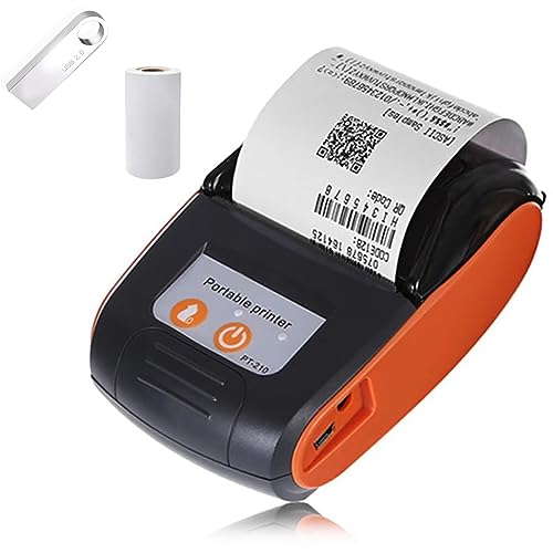 58mm Bluetooth Receipt Printer, Mini pos Printer,2 inch Pocket Ticket Printer,58mm Bluetooth Bill Printer(Orange Color)