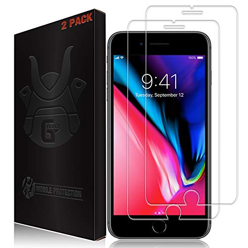 G-Armor 2 Pack Screen Protector for iPhone 8 Plus, 7 Plus, 6s Plus and 6 Plus - Tempered Glass Screen Saver, Phone Case Friendly, Lifetime Replacement, Protective Screen Cover for 5.5 Inch iPhones