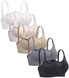 Lataly Womens Sleeping Nursing Bra Wirefree Breastfeeding Maternity Bralette Color Pack of 5 Size S
