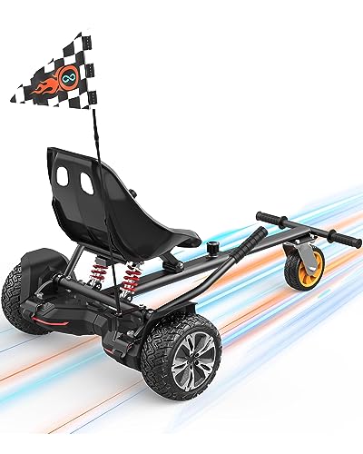 Gyroor K2 Hoverboard Go Kart Attachment for Kids & Adults, Adjustable Frame Length Hoverboard Seat Attachment for 6.5' 8' 10' Hoverboard Self Balancing Scooter