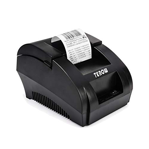 TEROW Thermal Receipt Printer, 58mm Max-Width Small USB Direct Printer with High-Speed Printing and USB Interface Support to ESC/POS/Window and Linux System Portable Printer for Cash Register