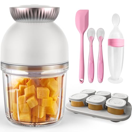 X-Bosak Baby Food Maker - 13 In 1 Baby Food Processor Set for Fruit Vegetable Meat - 600ML Baby Food Blender with 8 Blades - Baby Feeding Supplies Essentials for Baby Shower Gifts (White)