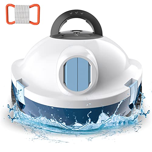 INSE Cordless Robotic Pool Cleaner, Automatic Pool Vacuum, 90 Mins Runtime & Powerful Suction, Self-Parking, Lightweight, IPX8 Waterproof, Ideal for Above/In-Ground Pool up to 65 Ft/1100 Sq.Ft -Y10
