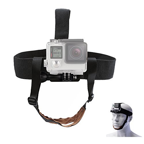 TEKCAM Adjustable Head Strap Mount with Chin Belt Head Harness Compatible with Gopro Hero 12/11/10/9/8/AKASO EK7000 Brave 4 Dragon Touch APEXCAM REMALI Capture Cam for Hiking Skiing Surfing Cycling