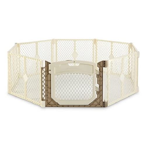 Toddleroo by North States Superyard Ultimate 8 Panel Baby Play Yard, Made in USA: Safe Play Area, Indoors/Outdoors. Carrying Strap for Travel. Freestanding. 34.4 sq ft Enclosure (26' Tall, Ivory)