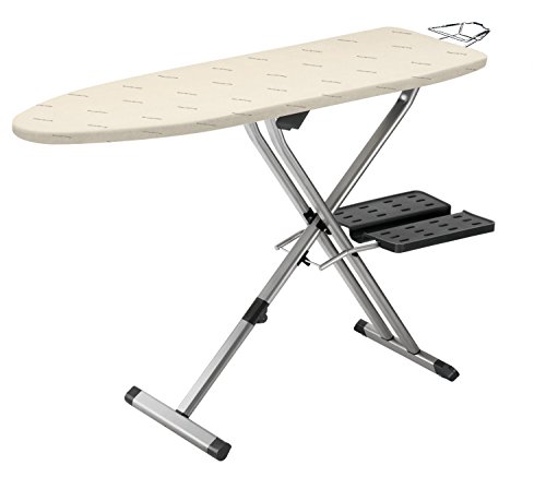 Rowenta Pro Compact Ironing Board with Hanger Rack 18 x 54 Inches Space Saving, Folding, 4 Legs IB9100,Beige