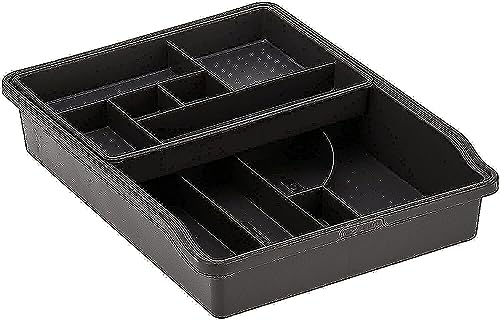 Madesmart 23-Compartment Original Junk Drawer Organizer Tray, Plastic Multipurpose Storage Bin for Drawers, Granite