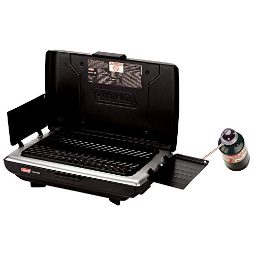 Coleman Propane Camping Grill, Portable Camp Grill with Wind Guards, Pressure Control, Adjustable Power, and Drip Tray; 11,000 BTUs of Cooking Power