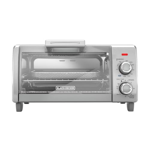 BLACK+DECKER 4-Slice Crisp 'N Bake Air Fry Toaster Oven, TO1787SS, 5 Cooking Functions, 30 Minute Timer, Stainless Steel