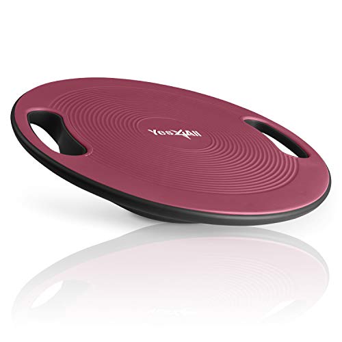 Yes4All Plastic Wobble Balance Board/Core Balance Board - Round Wobble Board for Physical Therapy, Standing Desk, Core Trainer, Home Gym Workout (Sugar Plum)