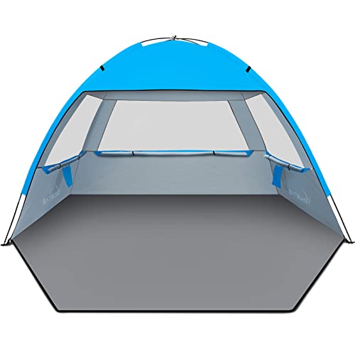 Venustas Beach Tent, Sun Shade Tent for 3/4-5/6 Person, UPF 50+ Beach Tent Sun Shelter Canopy, Lightweight and Easy Set Up Beach Cabana