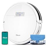Robot Vacuum and Mop Combo 2 in 1, 4500Pa Strong Suction, Tikom G8000 Pro Robotic Vacuum Cleaner, 150mins Max, Wi-Fi, Self-Charging, Good for Pet Hair, Carpet, Hard Floor