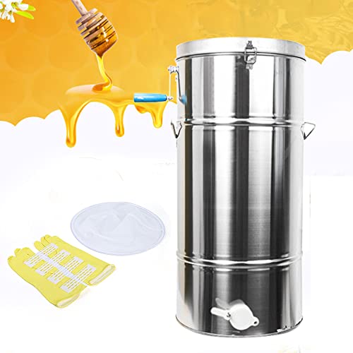 YINZINR Electric Honey Extractor Separator, 2-Frame Stainless Steel Honey Extractor Manual Honey Extractor Honey Drum Spinner, Beekeeping Extraction Apiary Centrifuge Equipment