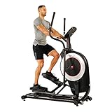 Sunny Health & Fitness Electric Eliptical Trainer Elliptical Machine w/Devicec Holder, Programmable Monitor and Heart Rate Monitoring, 300 LB Max Weight and 20'' Stride - SF-E3875, Black