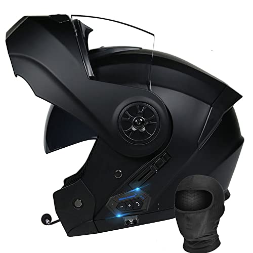 HALYING Bluetooth Modular Motorcycle Helmet DOT/ECE Approved Full Face Flip up Anti-Fog Double Visor Helmet Built-in Dual Speaker with Microphone for Adult Men and Women