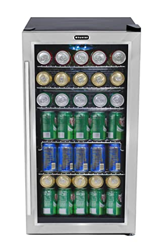 Whynter ARC-14S 14,000 BTU Dual Hose BR-130SB Beverage Refrigerator with Glass Door and Internal Fan, Stainless Steel, 120 12-Oz. Can Capacity, One Size, Platinum/Black
