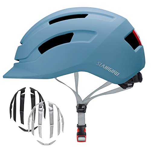 Adult Urban Bike Helmet - Adjustable Fit System & Integrated Taillight for Men Women