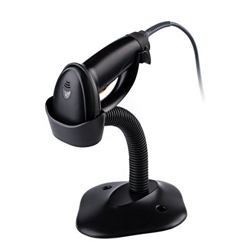 RUBAN USB Automatic Barcode Scanner, Scanning Bar-Code Reader with Hands Free Adjustable Stand, Black
