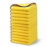 HOMEXCEL Microfiber Towels for Car,Premium Cleaning Cloth Lint Free,Scratch Free,Strong Water Absorption,Car Washing Drying Towel for Household,Auto Detailing,Windows,16' x 16',12 Pack