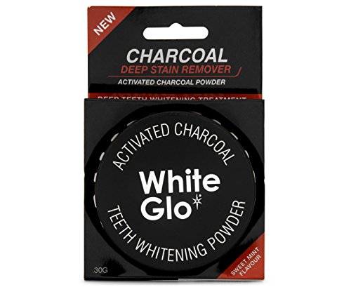 White Glo Activated Charcoal Teeth Whitening Powder, Highly Absorbent to Clean Deep Stains and Discolouration, Fresh Mint Flavour