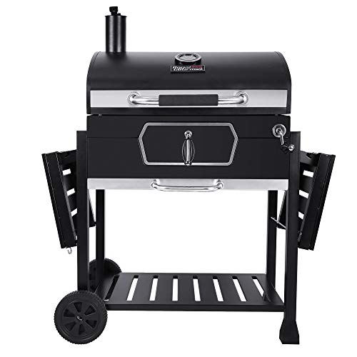 Royal Gourmet CD2030AN 30-Inch Charcoal Grill, Deluxe BBQ Smoker Picnic Camping Patio Backyard Cooking, Black, Large