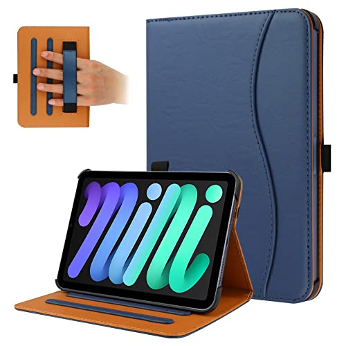 FANRTE New iPad Mini 6 Case 2021 (6th Generation), Premium PU Leather Folio Stand Smart Protective Cover, Multi-Viewing Angles and Auto Wake & Sleep Function for iPad Mini 6 8.3 Inch（Dark Blue）