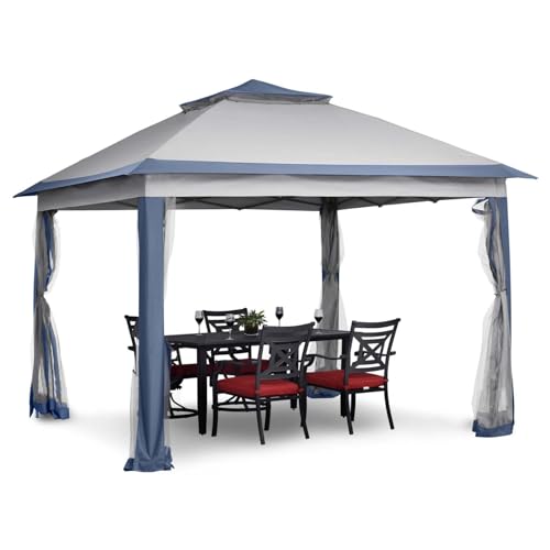 11x11 FT Gazebo Tent, Wonlink Outdoor Tents for Parties with Mosquito Netting, Heavy Duty Canopy Tent Patio Garden Backyard