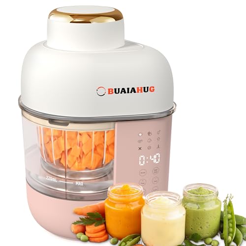 BUAIAHUG Baby Food Maker,10 in 1 Baby Food Processor Puree Machine, Steamer, Blender, Cooker, Masher, Puree, Keep Warm and Timer,Dishwasher Safe, Touch Screen Control